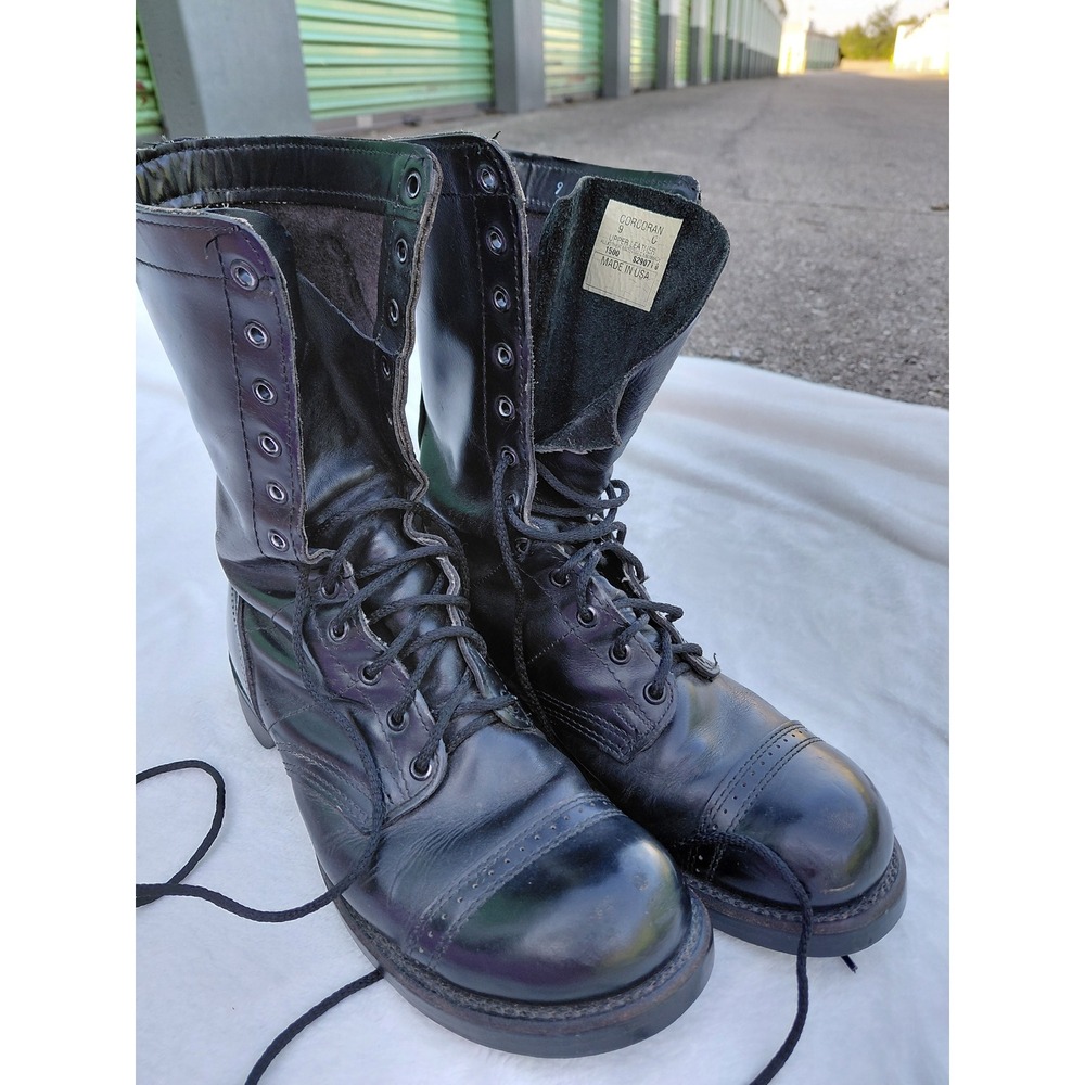 Corcoran 1500 Mens Black Leather Paratrooper Jump Boots Size 9 C Made in USA